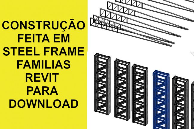 Construção steel frame revit famílias