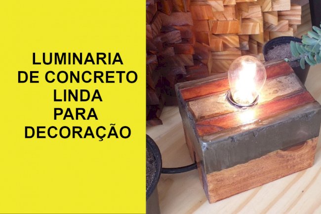 Luminária de concreto com luz negra