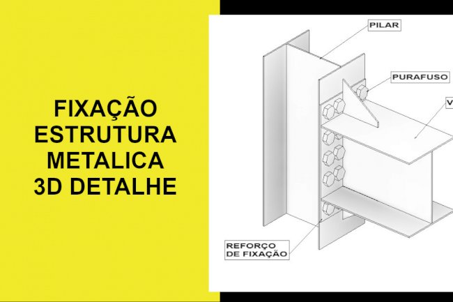 Detalhamento de fixação metálico