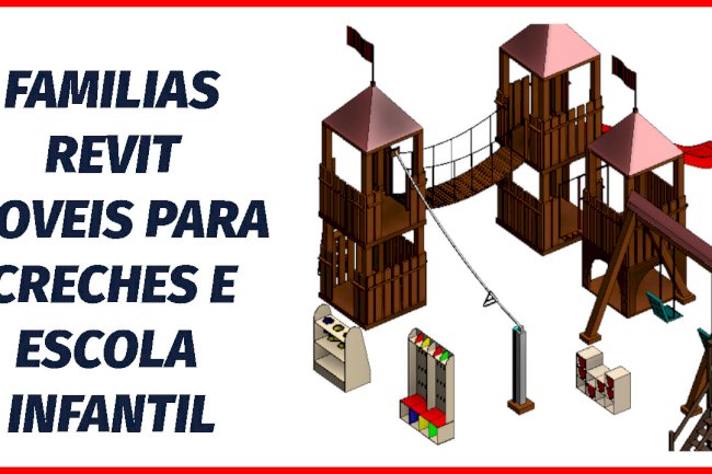 Móveis para creches famílias Revit