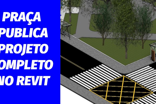 Projeto de praça pública famílias Revit