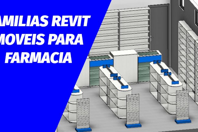 Moveis para farmacia famílias Revit