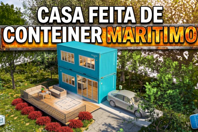 Casa feita de conteiners, projeto completo para download