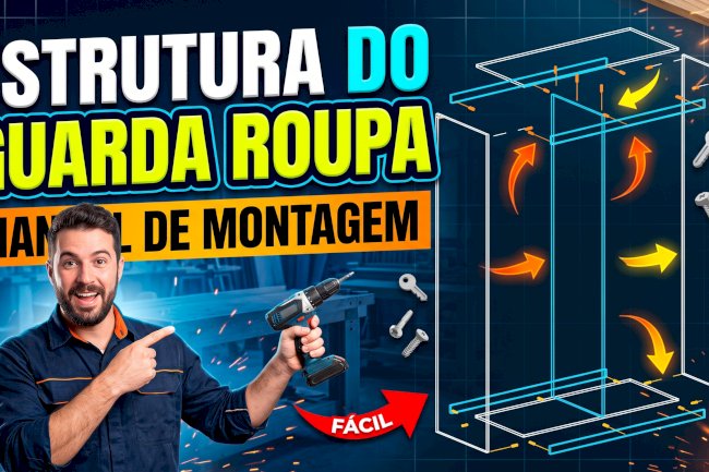 Estrutura guarda roupa manual de montagem