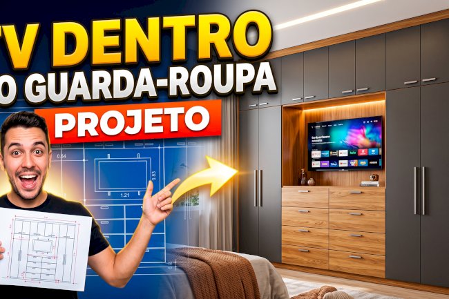 TV dentro do guarda roupa montagem