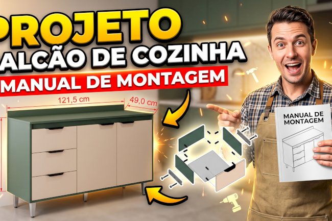 BALCÃO DE COZINHA PROJETO E MEDIDAS
