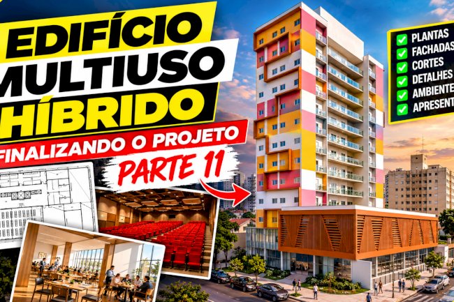 Análise arquitetônica e estrutural do auditório no segundo pavimento de um edifício multiuso