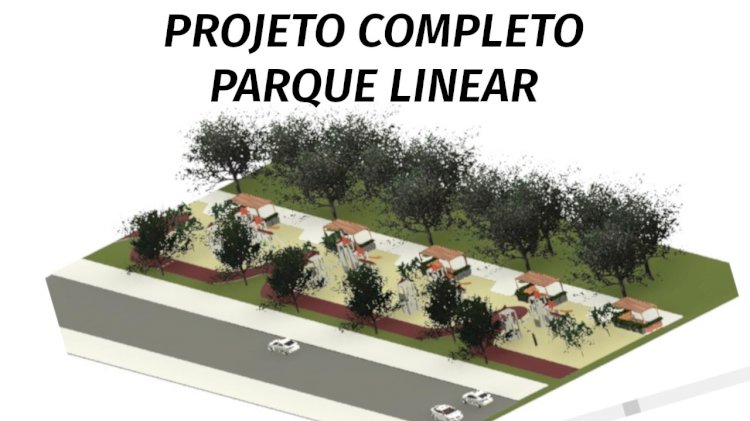 Parque linear definindo caminhos projeto completo Revit