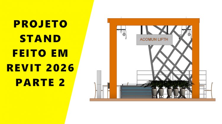 Estrutura de Estande 7x5 Metros com Cores Branco e Laranja