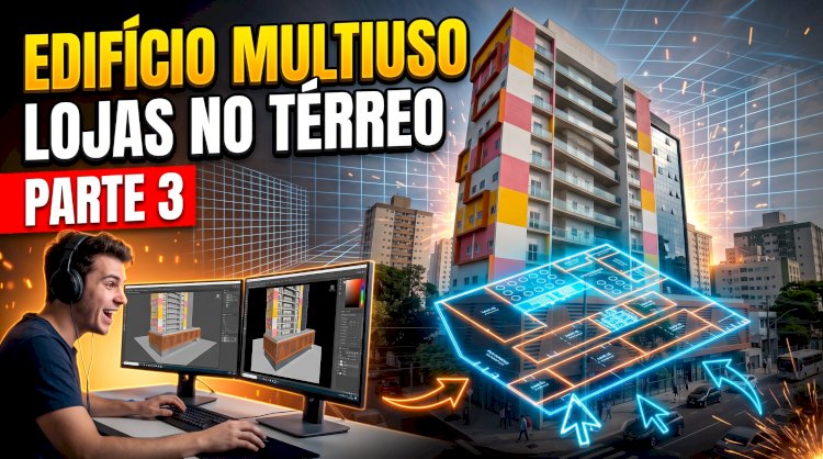 Planta baixa do estacionamento no subsolo de um edifício multiuso